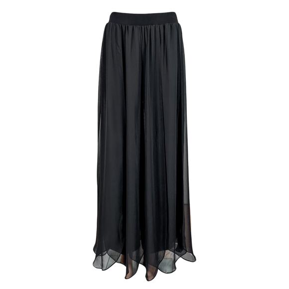 AZI New York Women's Size S Black Chiffon Pants Dressy Flowy Straight Leg NWT